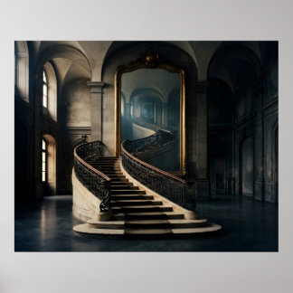 Staircase leading into mirror poster
