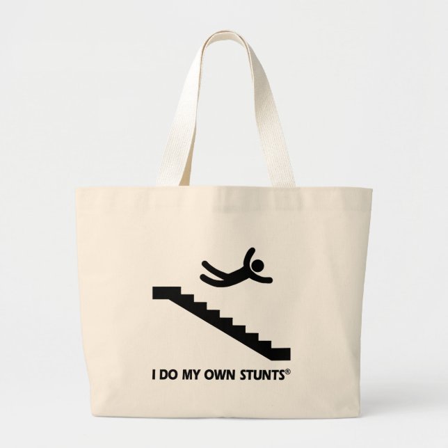 Stairs My Own Stunts Large Tote Bag (Front)