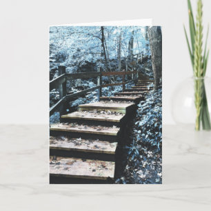 stairs nightscape holiday card