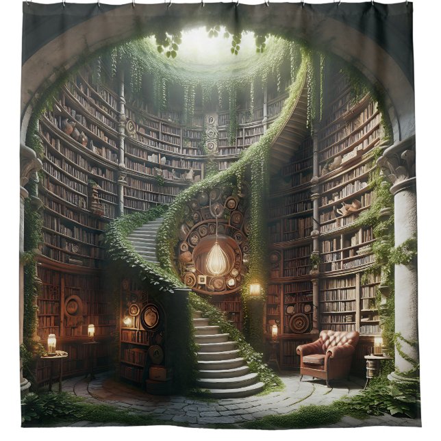 Stairs To A Book Lover's Dream Shower Curtain (Front)