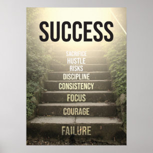 Stairs To Success - Motivational Poster