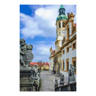 Stairs with stone angels at Loreto Prague church Photo Print