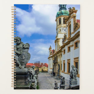 Stairs with stone angels at Loreto Prague church Planner