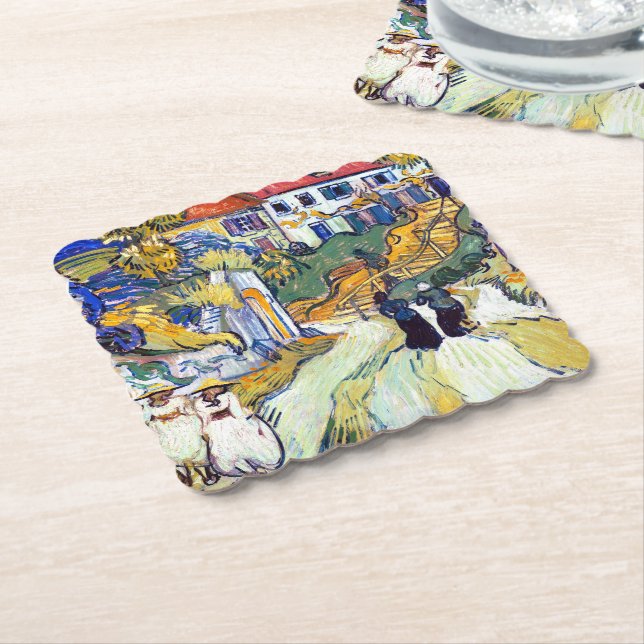 Stairway at Auvers by Vincent Van Gogh   Paper Coaster (Angled)