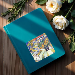 Stairway at Auvers by Vincent Van Gogh   Square Sticker