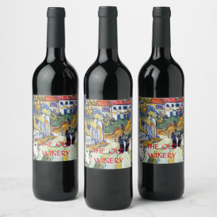 Stairway at Auvers by Vincent Van Gogh   Wine Label