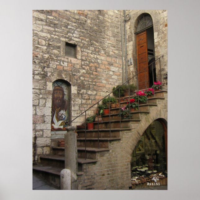 Stairway in Assisi Poster (Front)