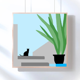Stairway to Heaven Cat Modern Downloadable Poster