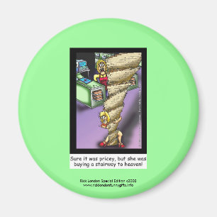 Stairway To Heaven Parody Cartoon Novelty Magnet