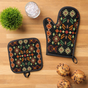 Stairway To The Southwest Art Scene  Oven Mitt & Pot Holder Set