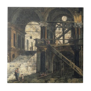 Stairwell in a Renaissance House, c.1741-42 Tile