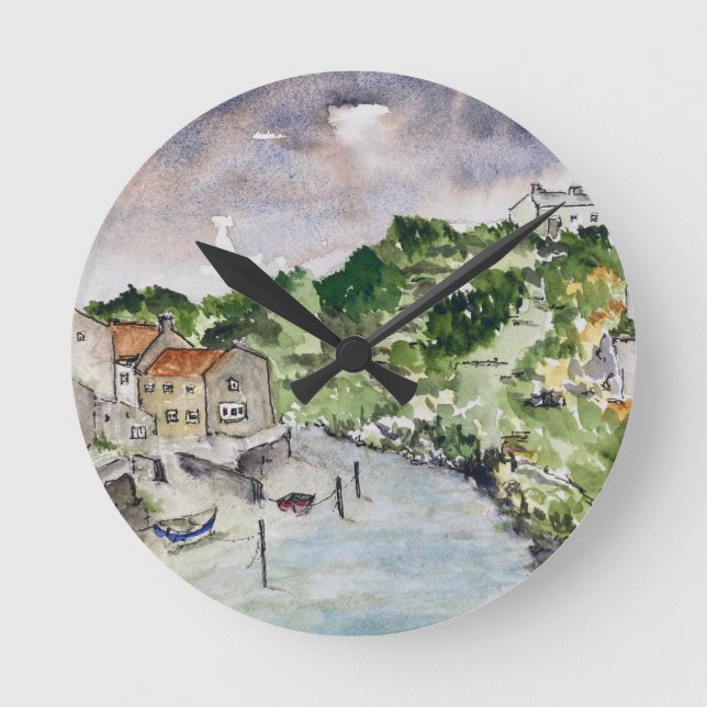 Staithes Beck Whitby Round Clock (Front)