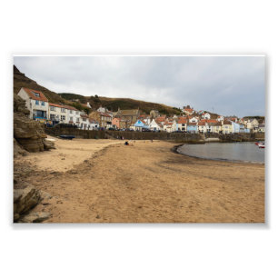 Staithes Harbour Beach and Village Front Photo Print