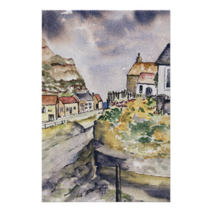 Staithes Harbour Poster
