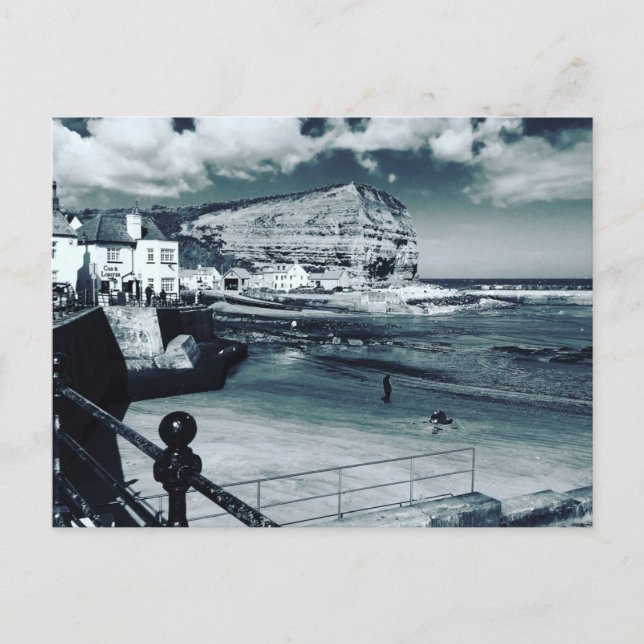 Staithes harbour view, North Yorkshire. Postcard (Front)