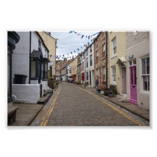Staithes High Street Cobbled Road Photo Print