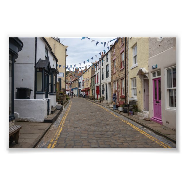 Staithes High Street Cobbled Road Photo Print (Front)