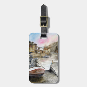 Staithes, North Yorkshire, England Watercolour Luggage Tag