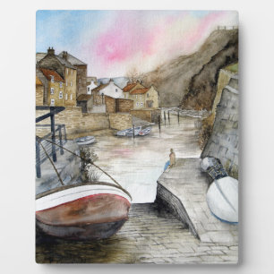 Staithes, North Yorkshire, England Watercolour Plaque