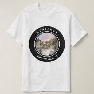 Staithes North Yorkshire England Watercolour T-Shirt