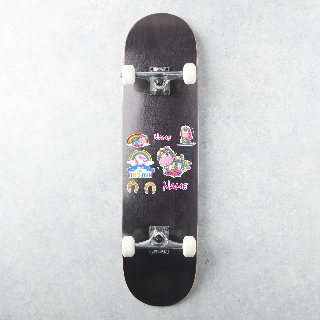 Stakeboard Cute Unicorns Custom-Cut Vinyl Sticker (Skateboard)