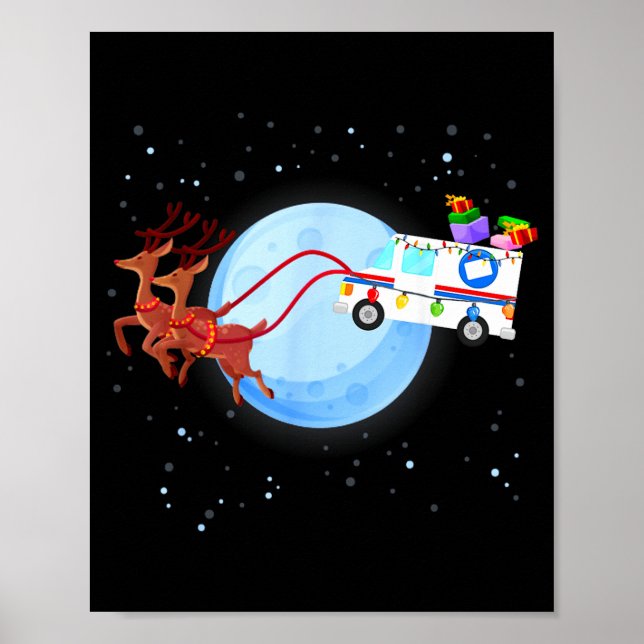 Stal Worker Christmas Mail Truck Funny Mailman Gif Poster (Front)