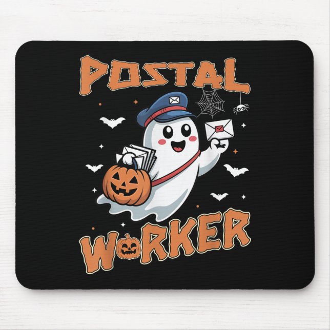 Stal Worker Pumpkin St Office Staff Ghost Hallowee Mouse Mat (Front)