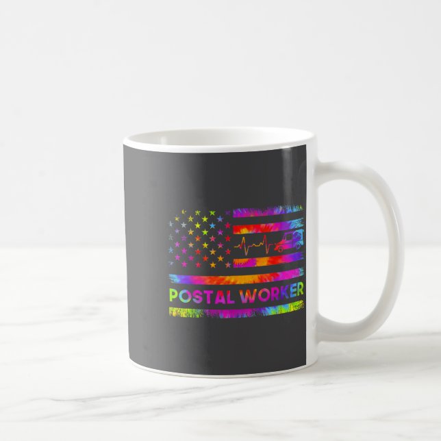 Stal Worker Tie Dye Proud Mail Carrier Mail Lady P Coffee Mug (Right)