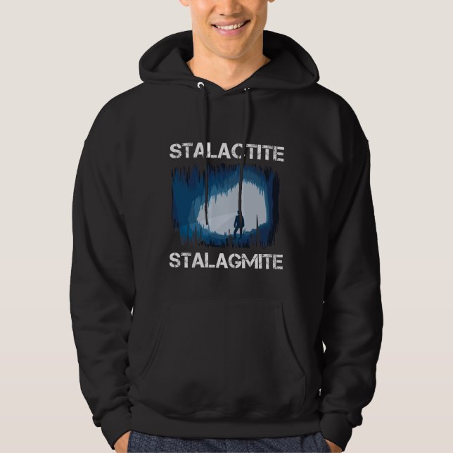 Stalactite Stalagmite Speleology Cave Explorer Hoodie (Front)