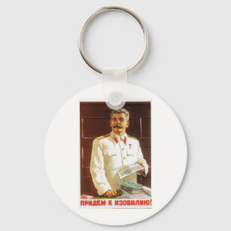 stalin poster art key ring