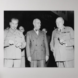 Stalin, Truman, And Churchill -- WW2 Photo Poster