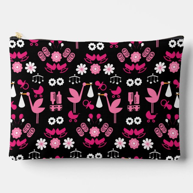 Stalk Delivery Twin Baby Room Accessory Pouch (Front)