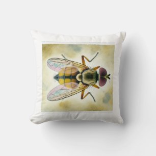 Stalk Eyed Fly 280824IREF242 - Watercolor Cushion