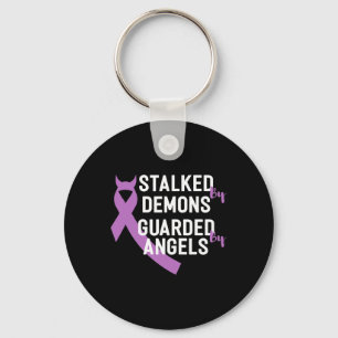 Stalked By Demons Guarded By Angels End Addiction Key Ring