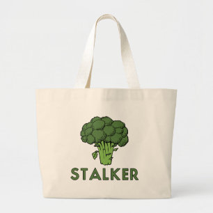 STALKER Funny Broccoli Fun Humour Pun Large Tote Bag