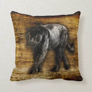 Stalking Black Jaguar Artwork Cushion