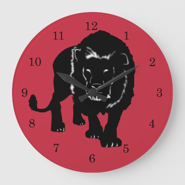 Stalking Lion Large Clock (Front)