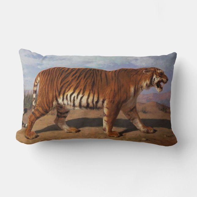 Stalking Tiger (by Rosa Bonheur) Lumbar Cushion (Front)