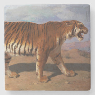 Stalking Tiger (by Rosa Bonheur) Stone Coaster