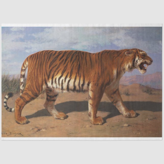 Stalking Tiger (by Rosa Bonheur) Tissue Paper (Front)