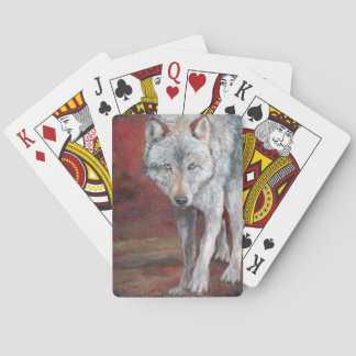 Stalking wolf playing cards