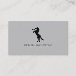 Stallion grey background business card