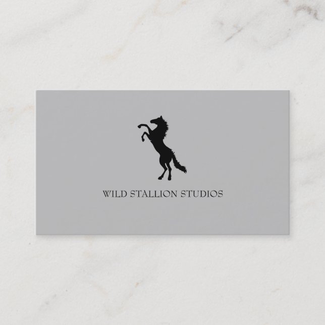 Stallion grey background business card (Front)