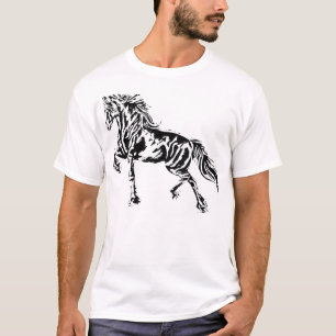 Stallion Horse Motif Elegant Mane Animals colourfu T-Shirt