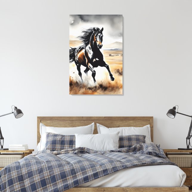 Stallion in Full Stride Canvas Print (Insitu(Bedroom))