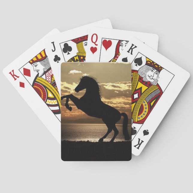 Stallion in Sunset Playing Cards (Back)