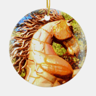 stallion pony and mare ceramic tree decoration