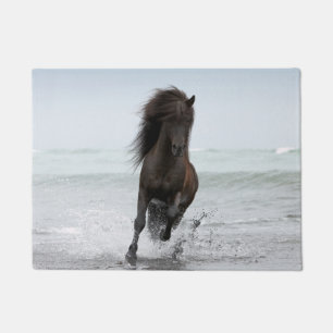 Stallion Running On Beach North Atlantic Doormat