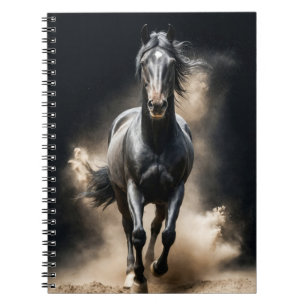 Stallion Wild Animal Elegant Dramatic Portrait Art Notebook