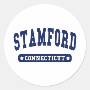 Stamford Connecticut College Style tee shirts Classic Round Sticker